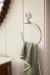 Anthropologie Koi Fish Mixed Metal Towel Ring In Silver