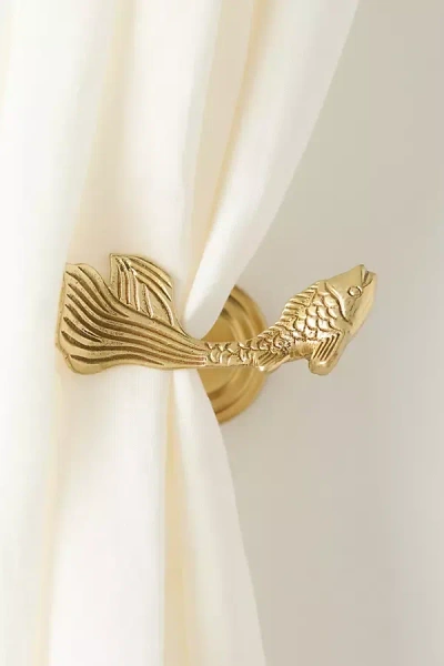 Anthropologie Koi Fish Solid Brass Tieback In Gold