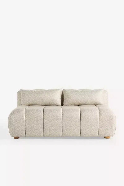 Anthropologie Kora Tufted Irena Print Armless Sofa In Neutral