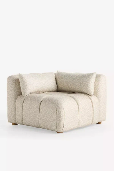 Anthropologie Kora Tufted Irena Print Corner Chair In Neutral