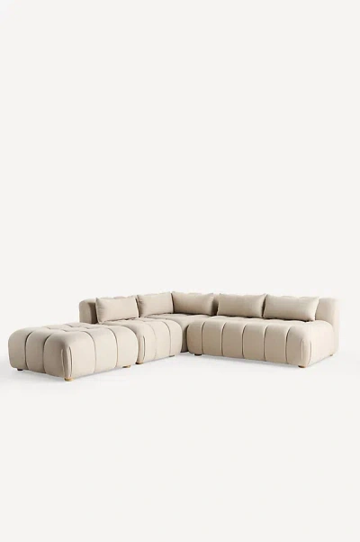 Anthropologie Kora Tufted Performance Woven Modular Armless Chair In Neutral