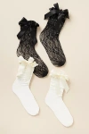 ANTHROPOLOGIE LACE BOW SOCKS, SET OF 2