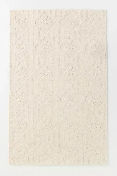 Anthropologie Lace Hand-tufted Wool Rug In Neutral