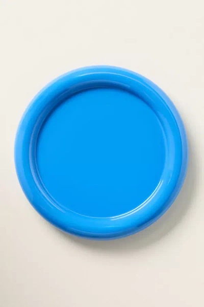 Anthropologie Lacquer Wood Coaster In Blue