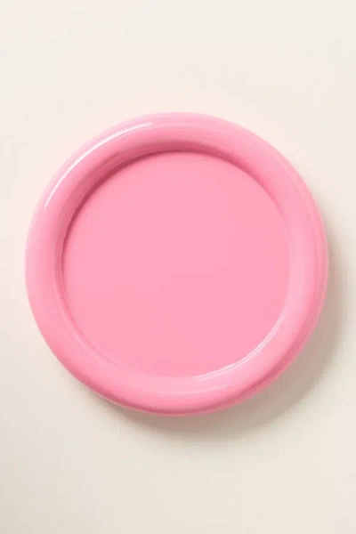 Anthropologie Lacquer Wood Coaster In Pink
