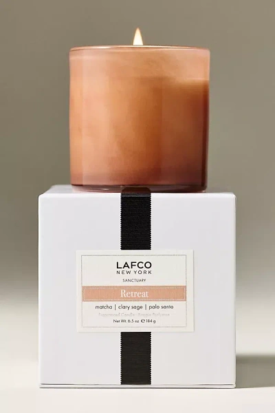 Anthropologie Lafco Woody Retreat Boxed Glass Candle In Brown