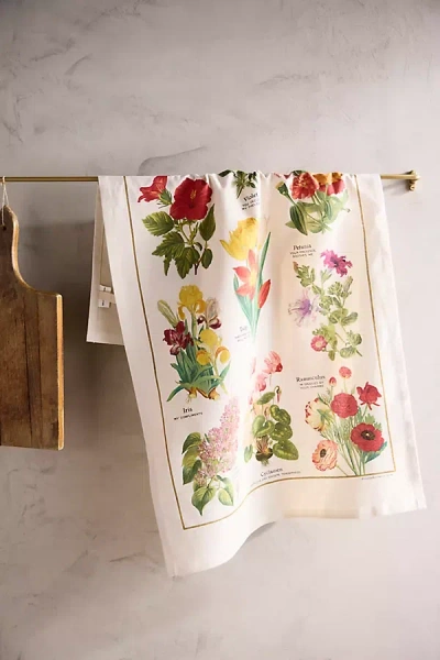 Anthropologie Language Of Flowers Dish Towel In Multicolor