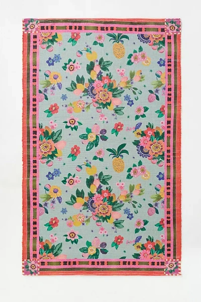 Anthropologie Lannie Indoor/outdoor Flatwoven Printed Fruit Rug In Multi