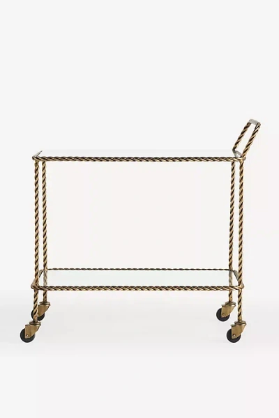 Anthropologie Lark Glass Bar Cart In Metallic