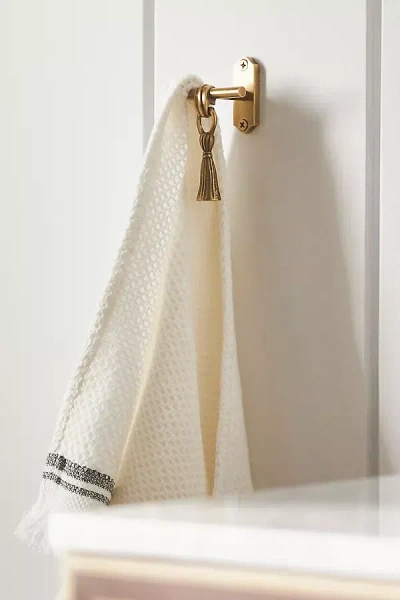 Anthropologie Lark Tassel Brass Bath Hook In Gold
