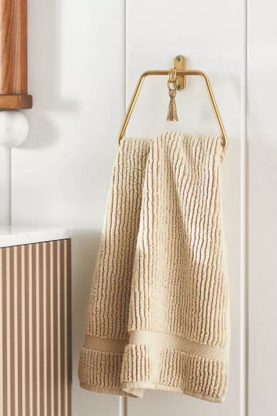 Anthropologie Lark Tassel Brass Towel Ring In Gold