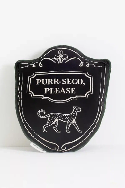 Anthropologie Laurie Cotton Velvet Embroidered Novelty Pillows In Black