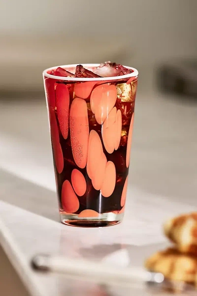 Anthropologie Lava Highball Glass In Orange