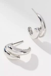 Anthropologie Layered Hoop Earrings In Silver