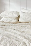 Anthropologie Layla Cotton Embellished Quilt In White
