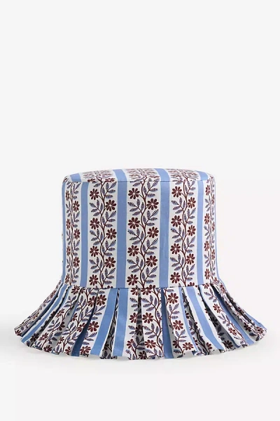 Anthropologie Layla Printed Ruffle Ottoman Slipcover In Multi