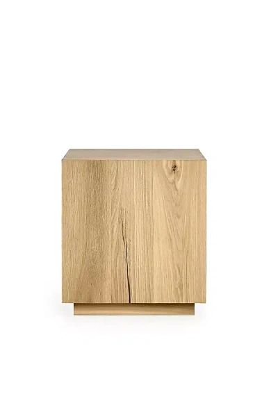 Anthropologie Layne 20" Square Oak End Table In Neutral