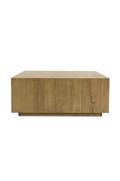 Anthropologie Layne 42" Square Oak Wood Coffee Table In Neutral