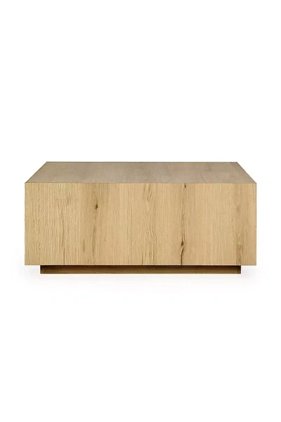 Anthropologie Layne 42" Square Oak Wood Coffee Table In Neutral
