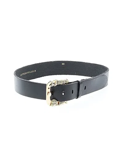 Pre-owned Anthropologie Leather Belt In Black