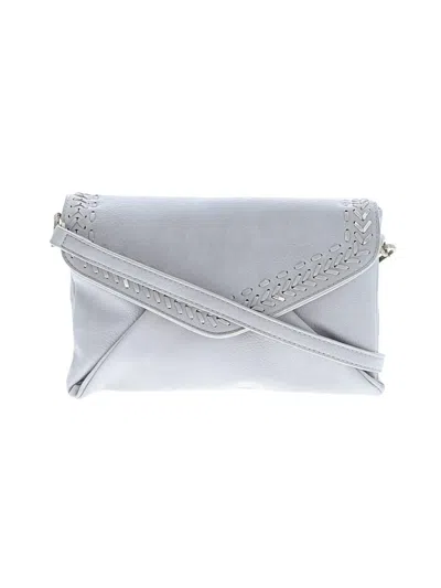 Pre-owned Anthropologie Leather Crossbody Bag In Silver