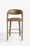 Anthropologie Leather Hagen Counter Stool In Brown