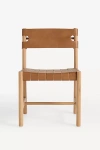 Anthropologie Leather Sling Dining Chair In Brown