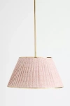 Anthropologie Lee Brass 24" Ruched Printed Semi-flush Mount Pendant Light