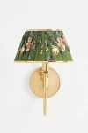Anthropologie Lee Ruched Printed Shade Brass Sconce In Gold
