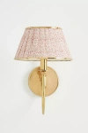 Anthropologie Lee Ruched Printed Shade Brass Sconce In Gold