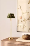 Anthropologie Lee Ruched Printed Shade Brass Table Lamp