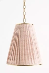 Anthropologie Lee Ruched Printed Shade Brass Tall Pendant