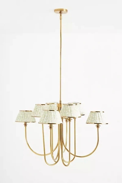 Anthropologie Lee Shaded Brass Chandelier In Gold