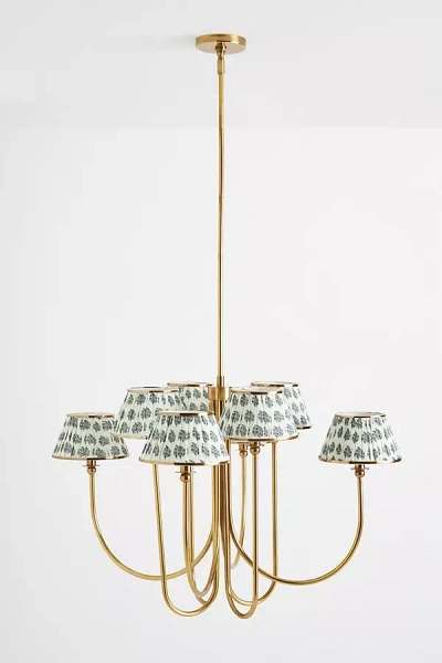 Anthropologie Lee Shaded Brass Chandelier In Gold