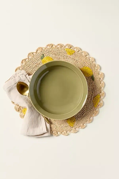 Anthropologie Lemons Raffia Placemat In Brown