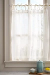 Anthropologie Lena Sheer Woven Cafe Curtains In White