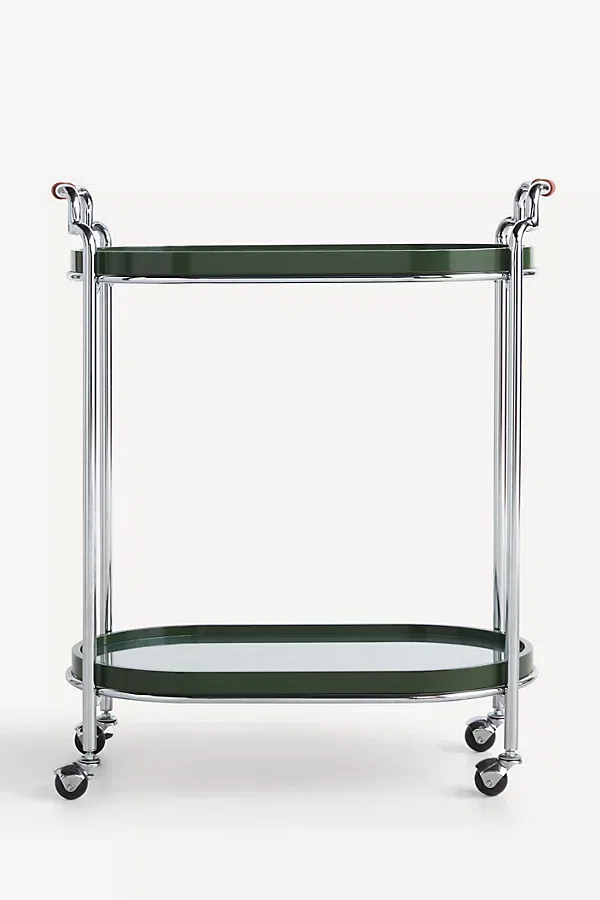 Lennon Lacquered Oval Bar Cart