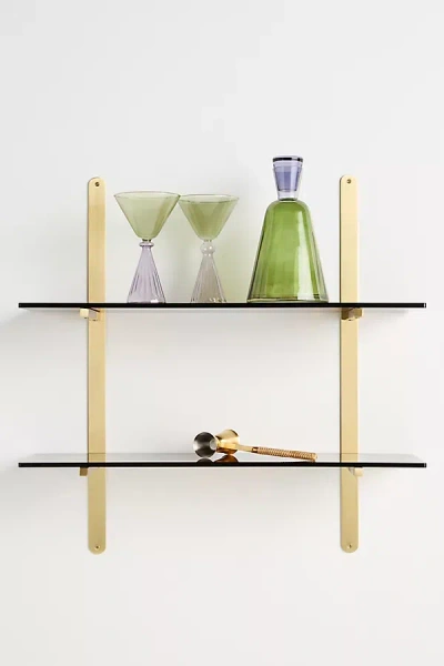Anthropologie Lenny Tortoise Shell Acrylic Two-tier Shelf In Multi