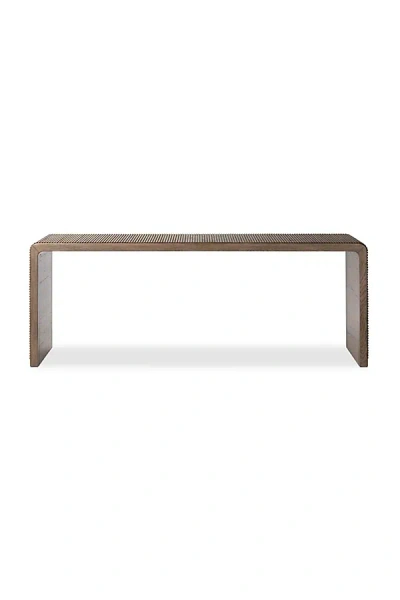 Anthropologie Leo Solid Oak Reeded Console In Brown