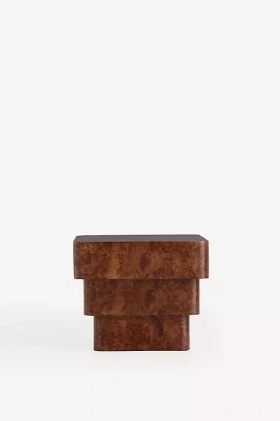 Anthropologie Leonne Burl Wood Side Table In Brown