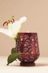 Anthropologie Leora Floral Night Gardenia Glass Candle In Brown