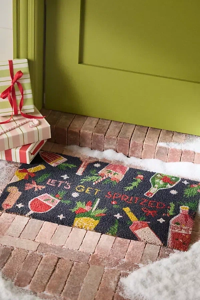 Anthropologie Let's Get Spritzed Coir Printed Doormat In Multi