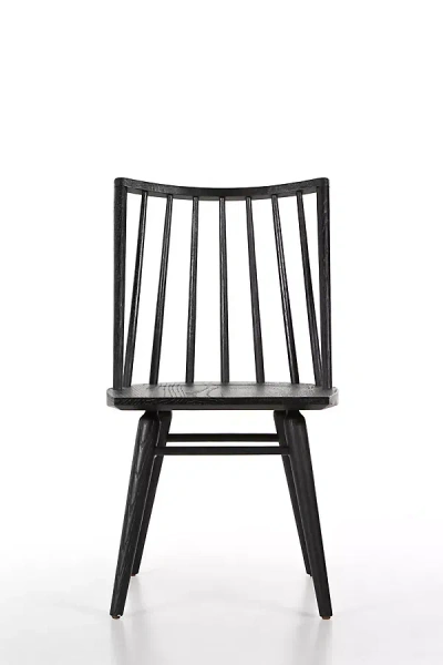Anthropologie Lewis Windsor Oak Dining Chair In Black