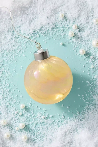 Anthropologie Light-up Swirl Ball Ornaments In Orange