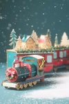 Anthropologie Light-up Wooden Train Advent Calendar