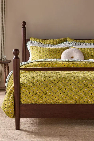 Anthropologie Lilla Cotton Quilt In Green