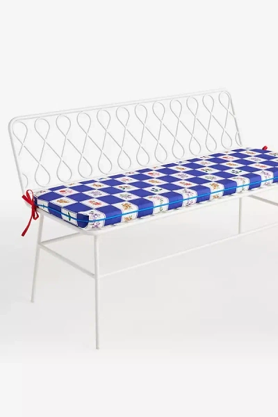 Anthropologie Lille Indoor/outdoor Bench Cushion In Blue