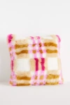 Anthropologie Lilou Jacquard Faux-fur Pillow In Multi
