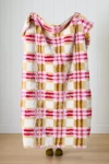 Anthropologie Lilou Jacquard Plaid Faux-fur Throw Blanket In Multi