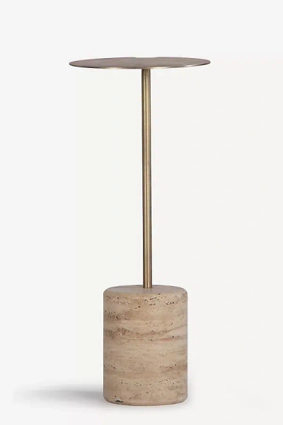 Anthropologie Lily Brass Drink Table In Brown